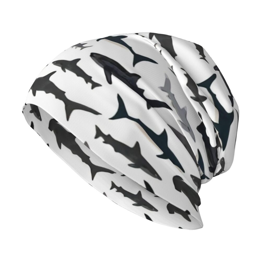 8439 Sharks Nautical Boys Slouchy Beanie & , Hip-Hop Soft Lightweight Baggy